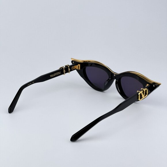Valentino V-GOLDCUT - II VLS-114A 49 Women Sunglasses Titanium Black Gold Grey